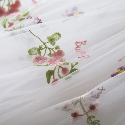 Delicate Party Prom Evening Dress Colorful Flower Embroidery Dresses Fashion Butterfly Princess Dress Birthday Princess Clothes