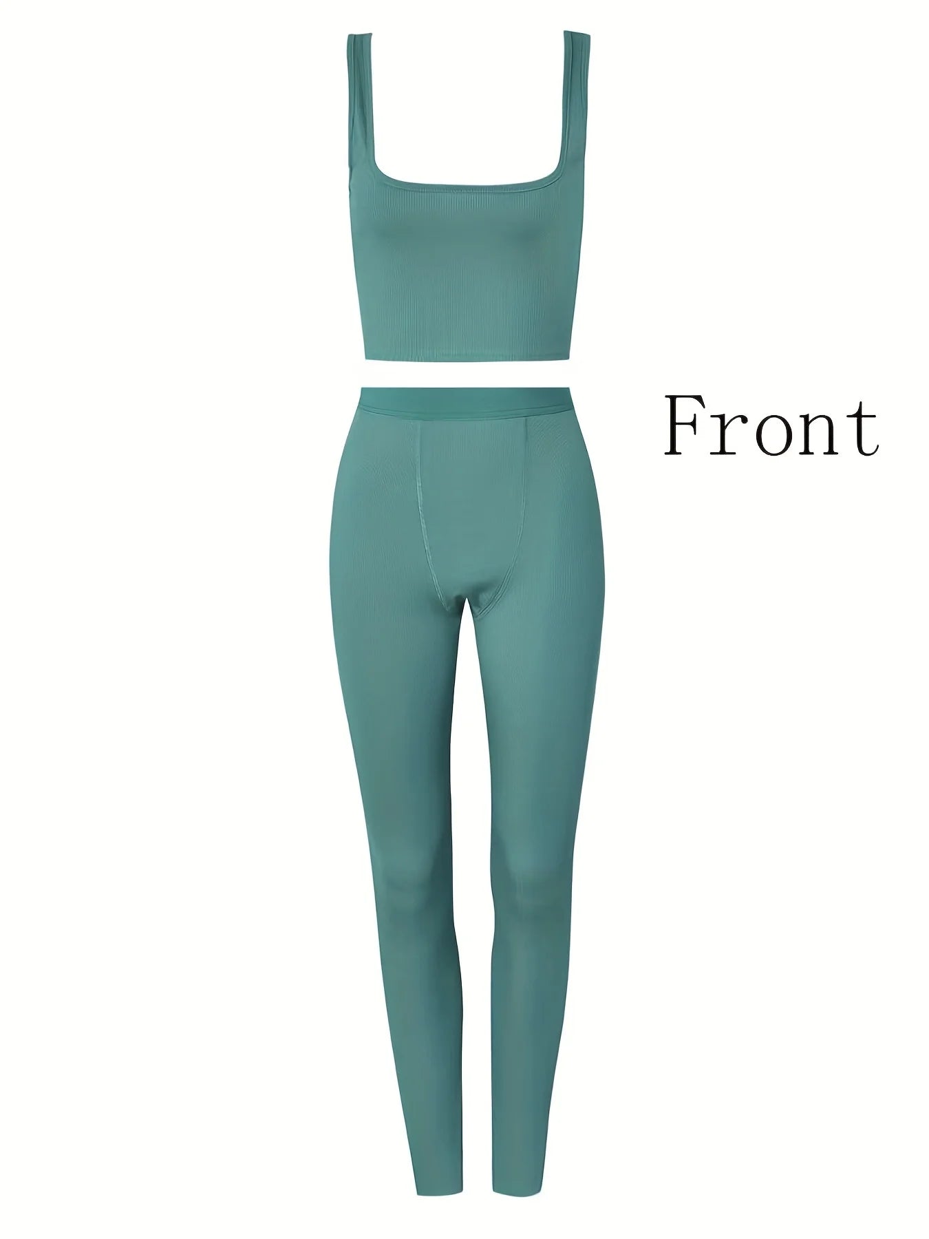 New Design Women Summer Fitness Sports Wear Lounge Set Yoga Solid Color Vest Summer Two Piece Set Tank Top Biker Shorts Set