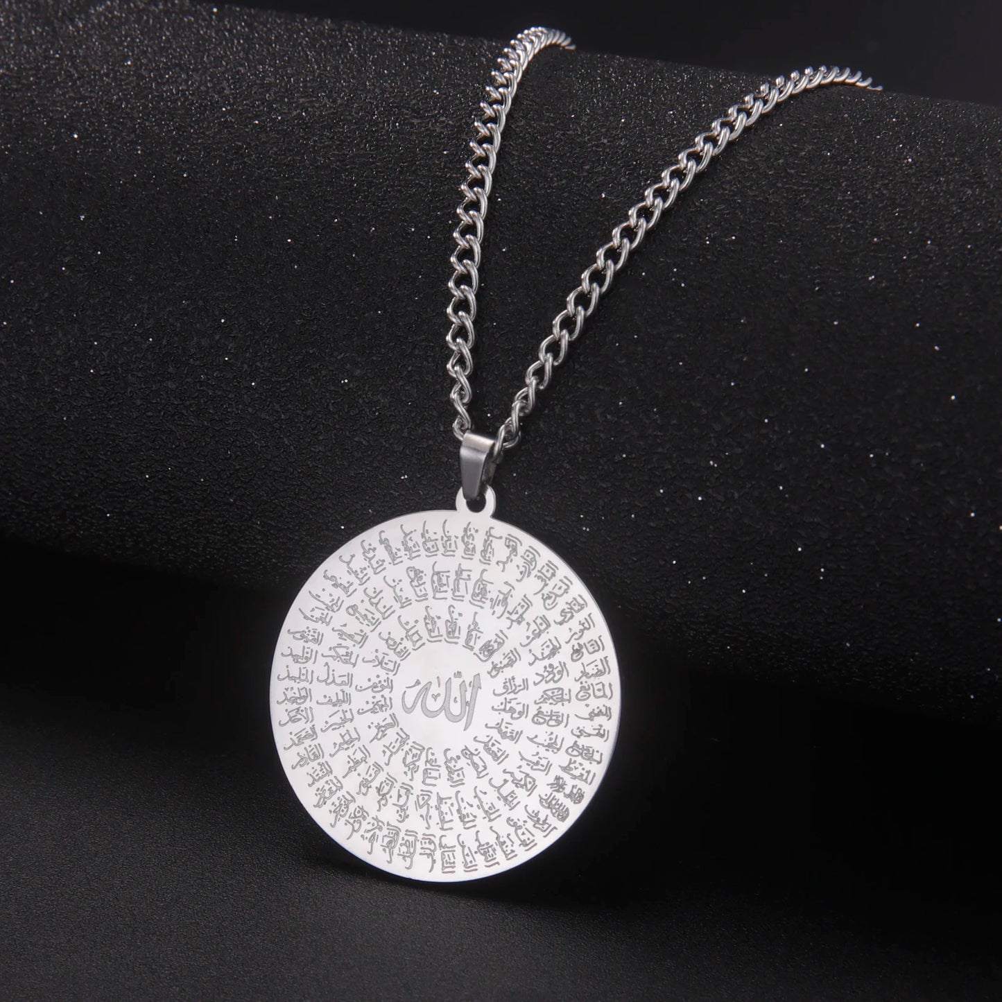 Jeshayuan Allah Name Pendant Necklace For Men Arabian Calligraphy Stainless Steel Religious Amulet Lucky Jewelry Gift - AMULET RING STORE