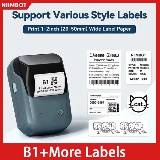 Niimbot B1 Mini Portable Thermal Printer Self-Adhesive Sticker Label Maker Pocket Printer Labeling Machine