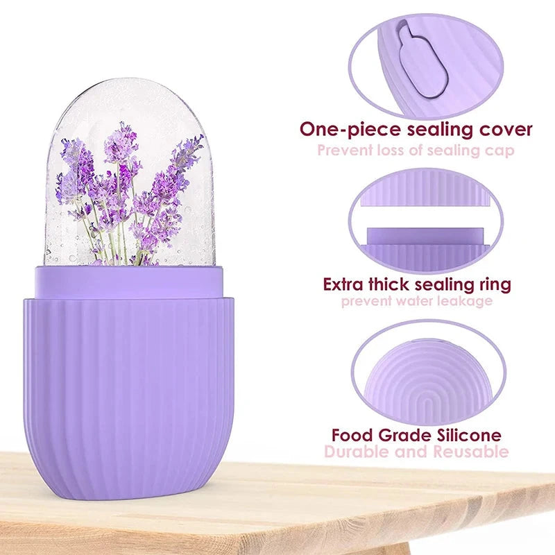 Silicone Cube Tray Shape Face Facial Ice Roller Massage Face Massage Roller Frozen Facial Reusable Ice Roller Beauty  Skin care