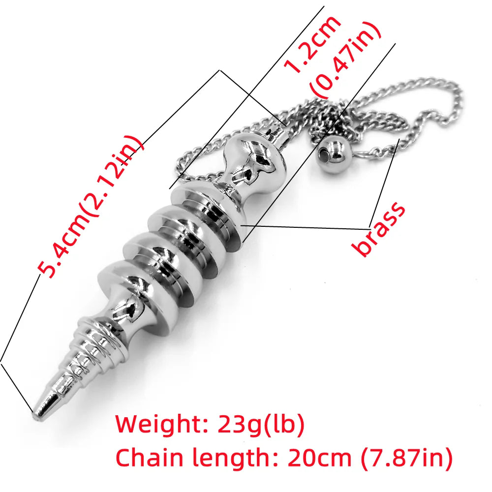 Bronze Metal Copper Spiritual Point Pendulum for Divination Healing Dowsing Wicca Balancing Pointed Cone Pendant Pendulum