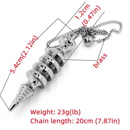 Bronze Metal Copper Spiritual Point Pendulum for Divination Healing Dowsing Wicca Balancing Pointed Cone Pendant Pendulum