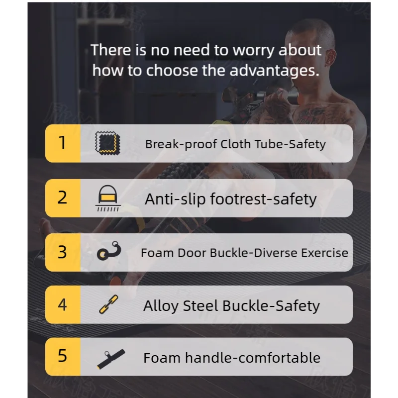 Pedal Type Tensioner Multifunctional Tension Device for men's Fitness,Back, Abdomen, and Abdominal Muscle Training, Pull Rope