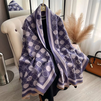 Cashmere Scarf for Women Thick Warm Winter Blanket Brand Female Luxury Quality Shawl Wrap Bufanda 2024 Poncho Echarpe Pashmina