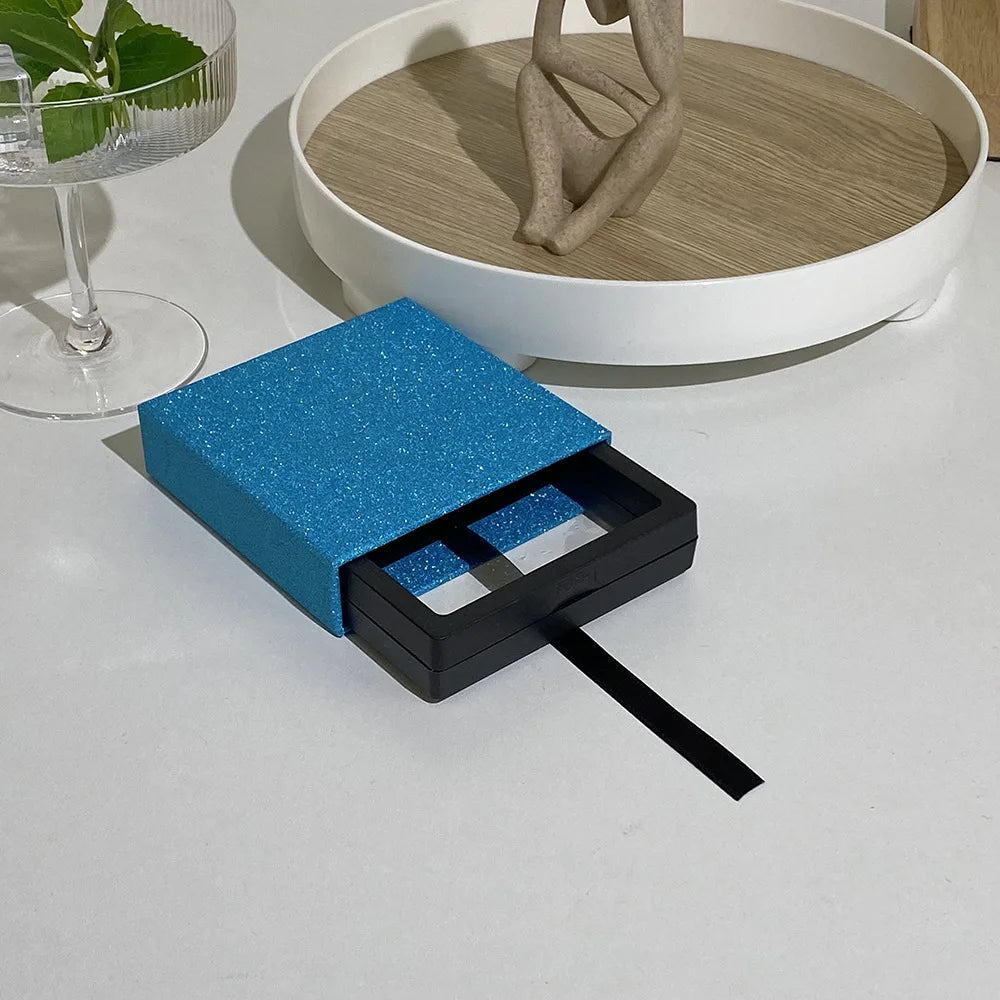 Colourful Glitter Jewellery Box Travel Jewelry Packaging Boxes Fashion Drawer Jewelry Display Box Earrings Gift Organizer Case - AMULET RING STORE