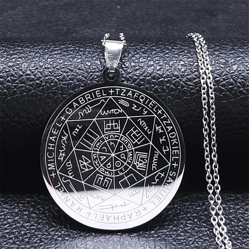 Seven Archangels Amulet Stainless Steel Necklaces Men