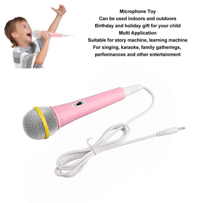 Child Singing Mic 3.5mm Plug Educational Low Distortion Clear Sound Kids Wired Microphone for Karaoke for Musical Instrument