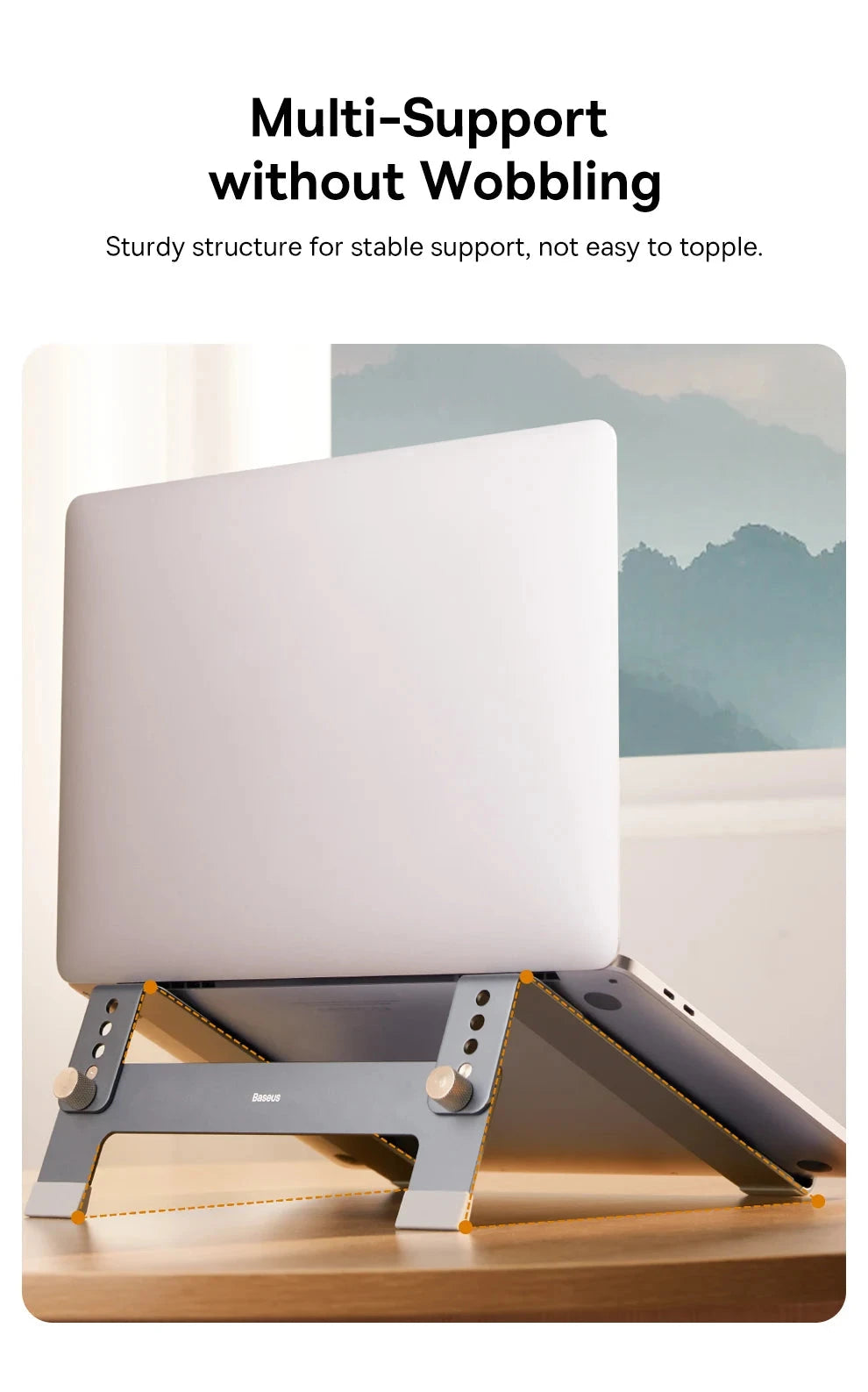 Baseus Laptop Stand Support for Notebook Aluminum Alloy 4 Gears Adjustable Vertical Stand For Macbook Air Pro 17'' Laptop Stand - AMULET RING STORE