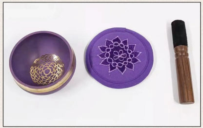Buddhist Sound Bowls Therapy Meditation Mindfulness Yoga Ornaments Colorful Nepal Tibetan Singing Bowl Chakras Handmade Copper - AMULET RING STORE