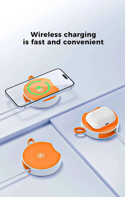 Wireless Charger for iPhone 15 14 13 Samsung S23 Huawei Mate60 15W Fast Charge with Hidden USB Cable Universal Charging Pad for