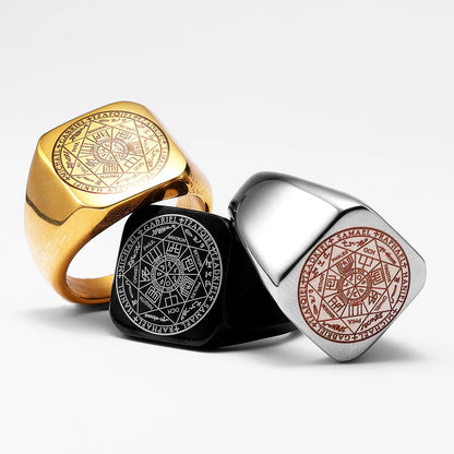 Solomon Kabbalah Seal Men Rings