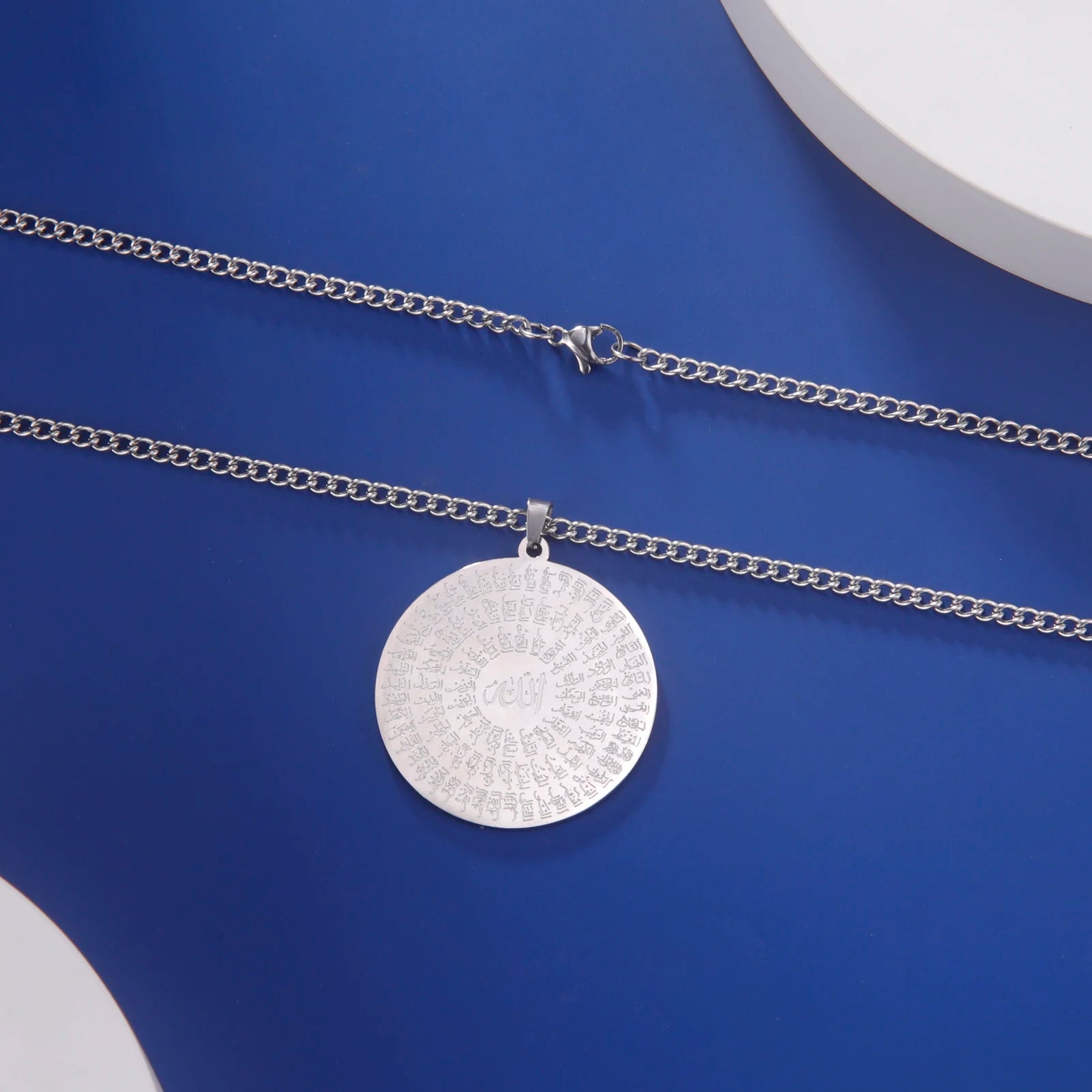 Jeshayuan Allah Name Pendant Necklace For Men Arabian Calligraphy Stainless Steel Religious Amulet Lucky Jewelry Gift - AMULET RING STORE