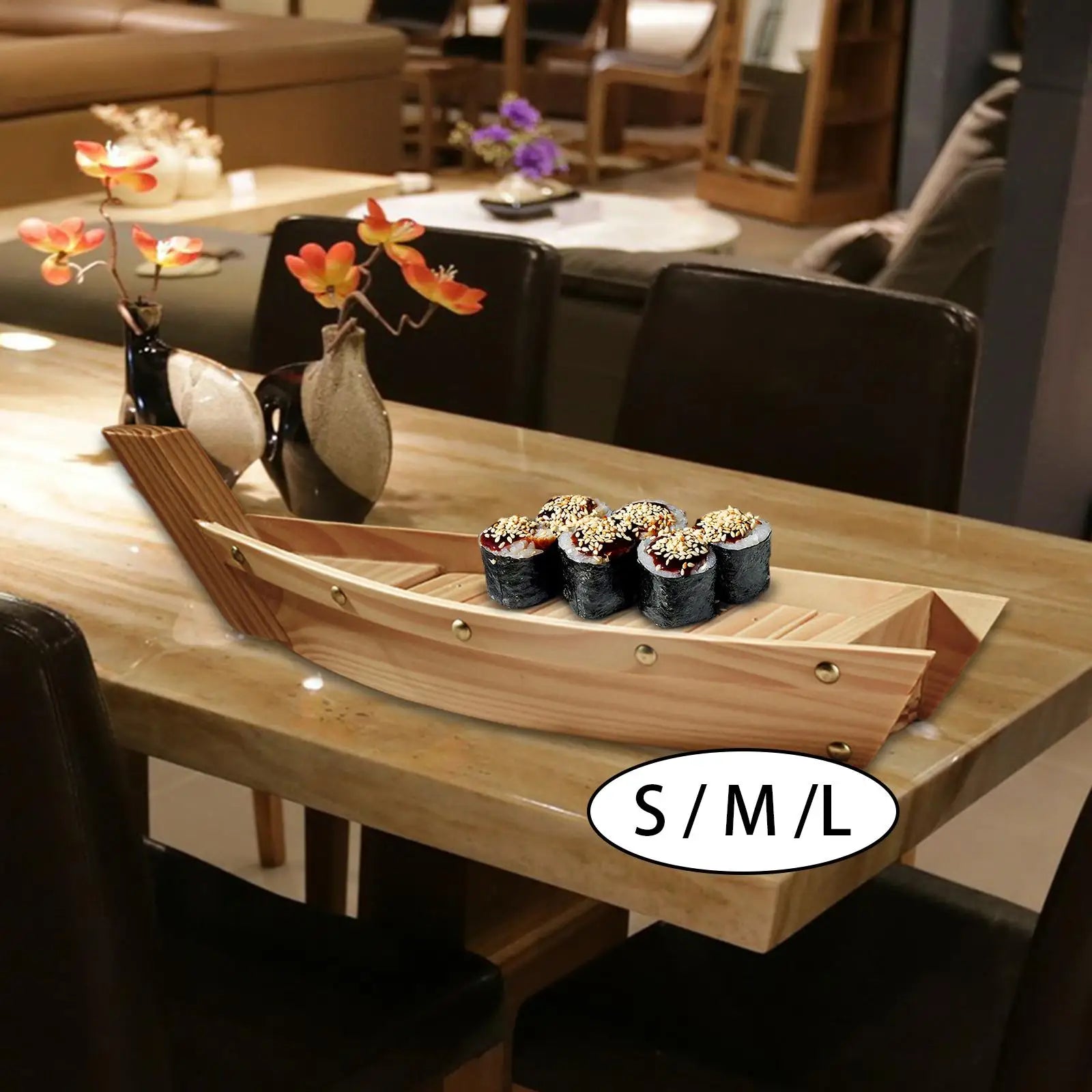 Creative Sushi Boat Plate Melamine Tray Fruit Snacks Tray, Boat Serving Tray for Kitchen Tea House Dining Room Food, Steak - AMULET RING STORE