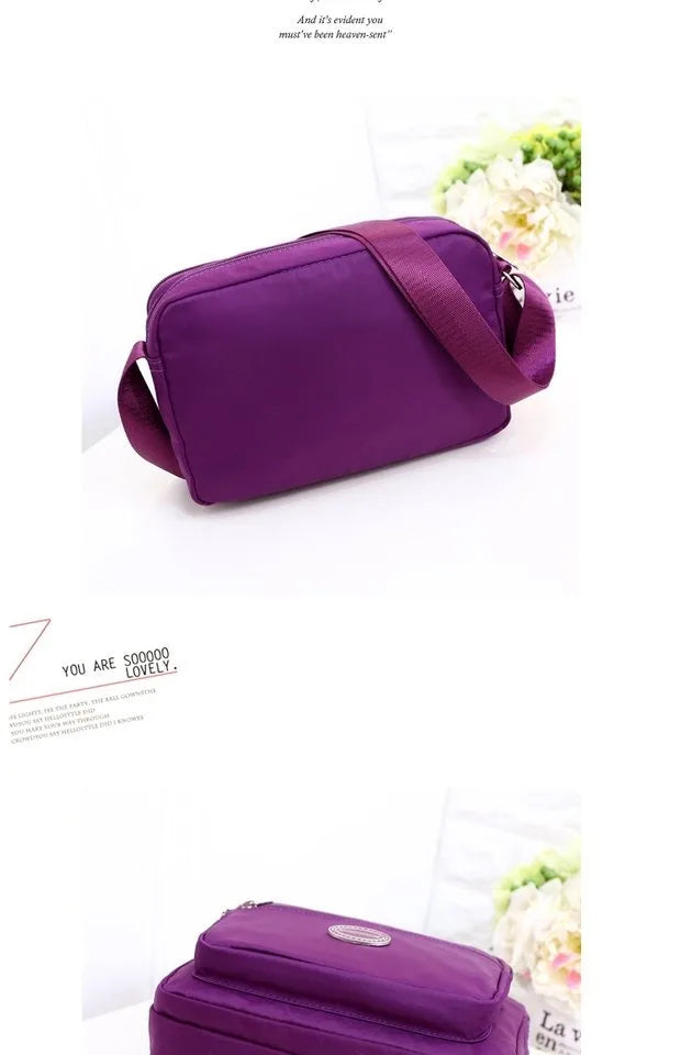 Casual Waterproof Nylon Canvas Ox Cloth Ladies oulder Bag Crossbody Bag Sport Sle Women's Handbag Soft Zipper Closure