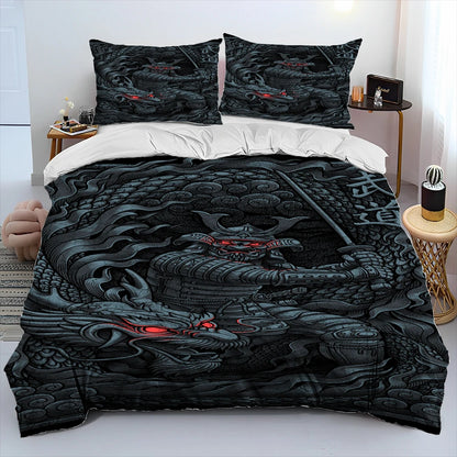 Dragon Cartoon Comforter Bedding Set,Duvet Cover Bed Set Quilt Cover Pillowcase,King Queen Size Bedding Set for Adult Child Gift