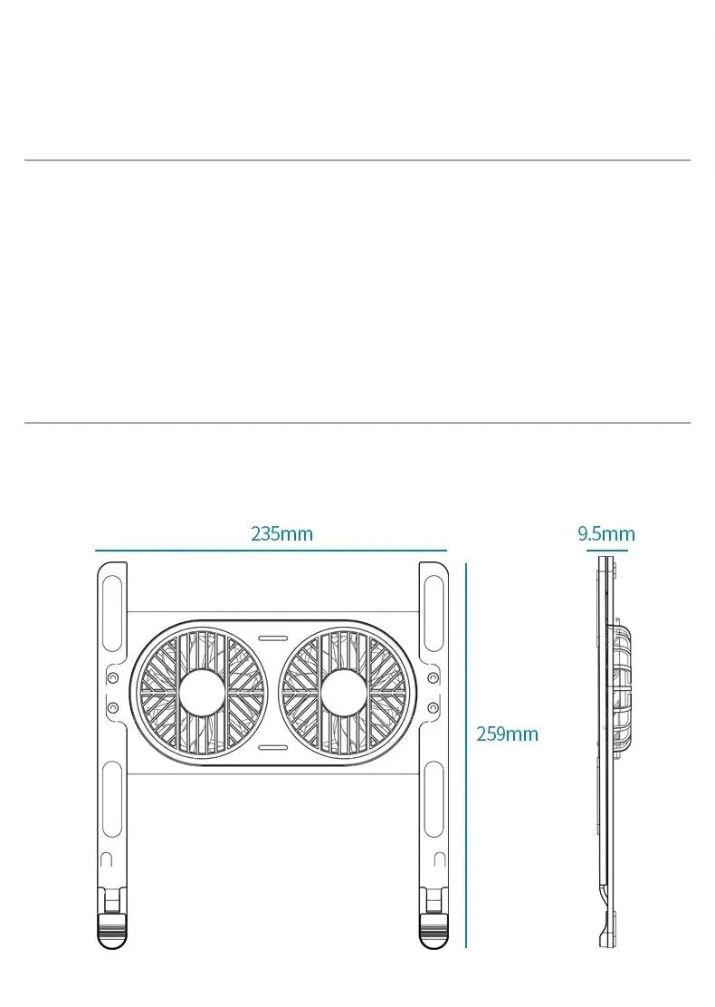 Desktop Aluminum Alloy Adjustable Big Fans Cooling Laptop Stand for 14 to 17.3inch Laptops - AMULET RING STORE