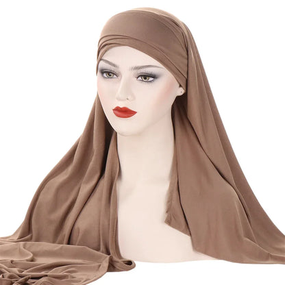 Milk Silk Muslim Cap Plain Islamic Scarf Head Wraps Headband Underscarf Turban Hats Malaysia Baotou Caps Instant Amira Hijabs - AMULET RING STORE