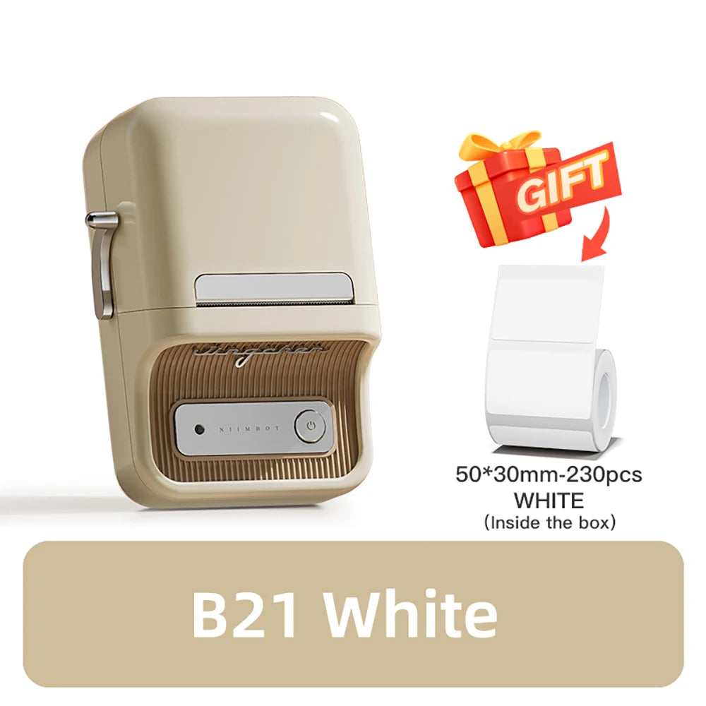 NIIMBOT B21/B1 Portable Thermal Printer 1500mAh Wireless Sticker Printer With Self-adhesive Labels For Barcode Clothing Jewelry