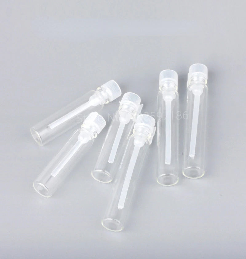 Glass Dropper Bottle Transparent Mini 1ml 2ml Stick Essential Oil with Inner Stopper Sample Trial Use Perfume Sub Bottles Empty - AMULET RING STORE