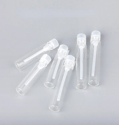 Glass Dropper Bottle Transparent Mini 1ml 2ml Stick Essential Oil with Inner Stopper Sample Trial Use Perfume Sub Bottles Empty - AMULET RING STORE
