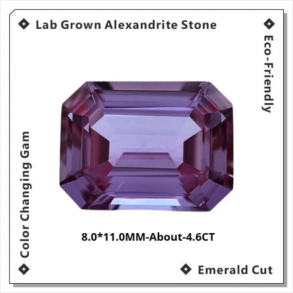 Lab Grown Alexandrite Stone High Quality Multiple Cuts Available Eco-Friendly Color Changing Gem Selectable Certificate