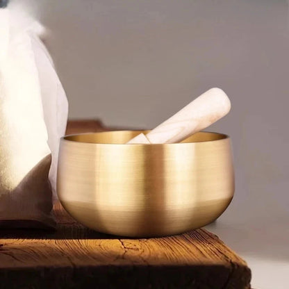Copper Singing Bowl Buddhism Meditation Sound Healing Sound Bowls Tibetan Original Nepal Singing Bowl Yoga Musical Instruments - AMULET RING STORE