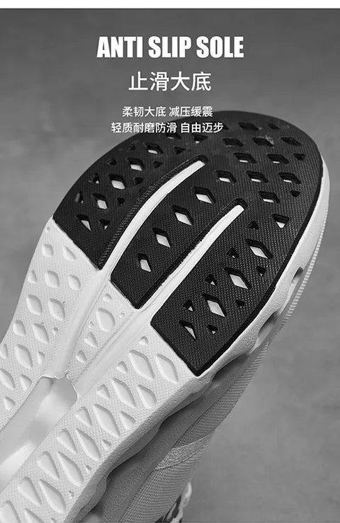 Leisure plus Size Men's Shoes39-45 Fashion Cushioned Running Shoes Sports Trend Gray Green White Black Breathable Comfortable - AMULET RING STORE
