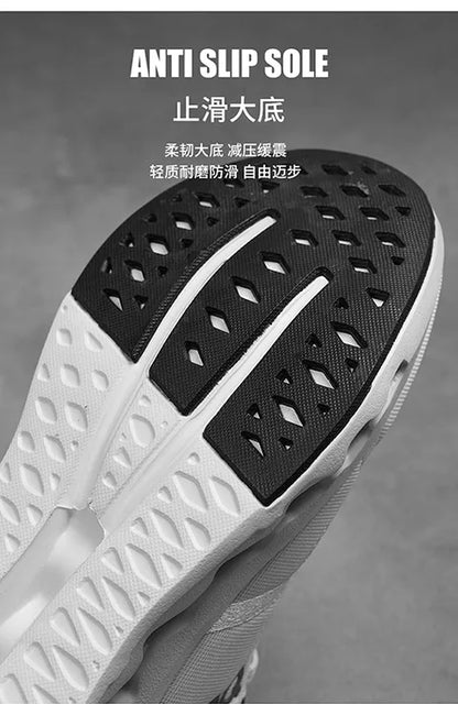 Leisure plus Size Men's Shoes39-45 Fashion Cushioned Running Shoes Sports Trend Gray Green White Black Breathable Comfortable - AMULET RING STORE