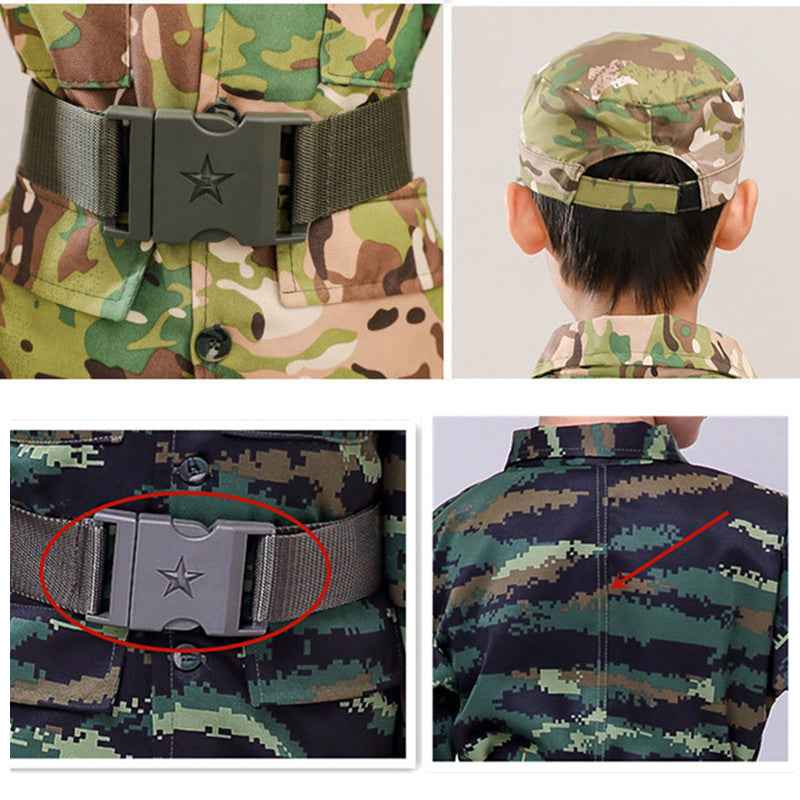 Kids Soldier Costume for Kid Party Army Costume camouflage Costumes for Boys Jungle Field Sniper Set with Pistol Compass Whistle
