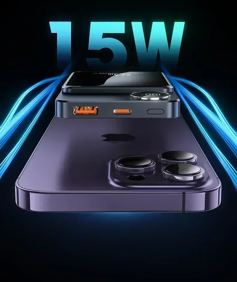 30000mAh MagSafe Power Bank - 15W Magnetic Wireless Charger with PD Fast Charge for iPhone 15/14/13 (Qi-Certified for Android) - AMULET RING STORE