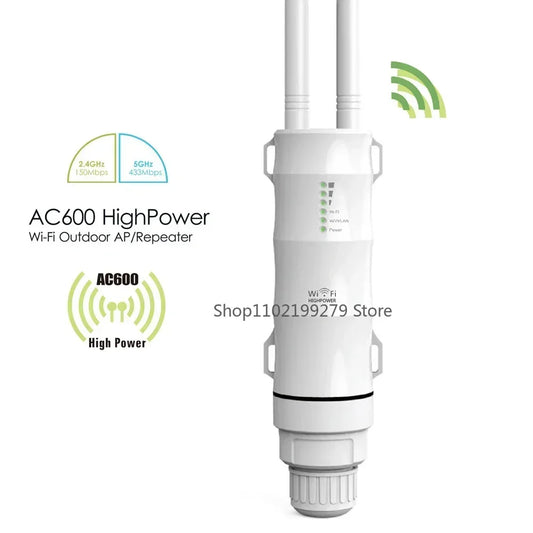 High Power AC600 Outdoor Wireless WiFi Repeater AP Router Dualdand 2.4G+5Ghz Long Range Extender POE Built in Lightning Arrester - AMULET RING STORE