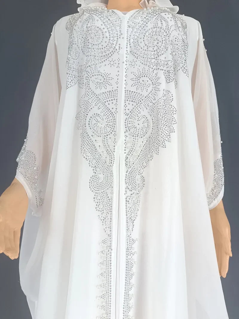 2025 Traditional Hooded Abaya African Dresses for Women Luxury Boubou Dress Africa Clothing Plus Size Dashiki Ankara Outfit Robe