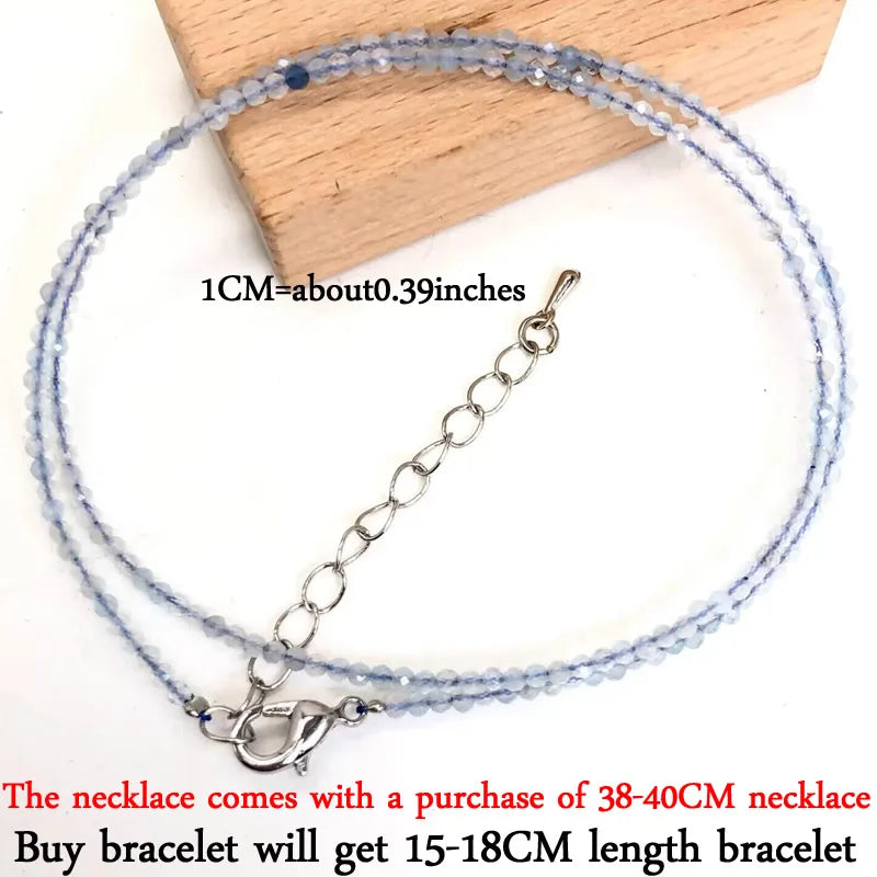 2-3mm Natural Stone Beaded Necklace Handmade Mini Tourmaline lapis crystal Energy Healing Female Bracelet for Women Jewelry Gift - AMULET RING STORE