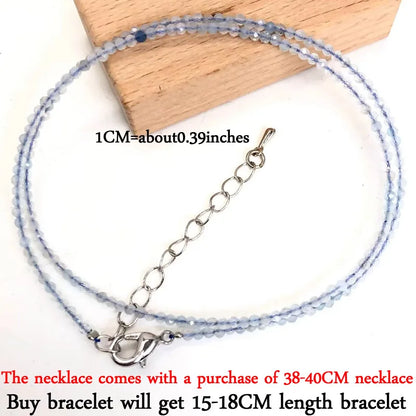 2-3mm Natural Stone Beaded Necklace Handmade Mini Tourmaline lapis crystal Energy Healing Female Bracelet for Women Jewelry Gift - AMULET RING STORE