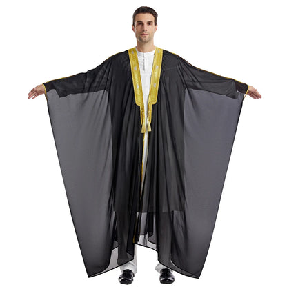 Islam Clothing Men Robe Kaftan Muslim Man Moroccan Casual Long Jubba Thobe Arabic Robe Middle East National Costume Eid Ramadan