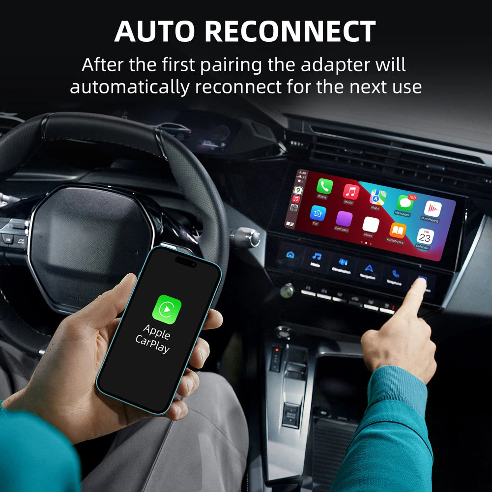 Wired To Wireless Carplay & Android Auto Mini Adapter Bluetooth-Compatible 5.0 WiFi for Cars with OEM Wired CarPlay Android Auto - AMULET RING STORE