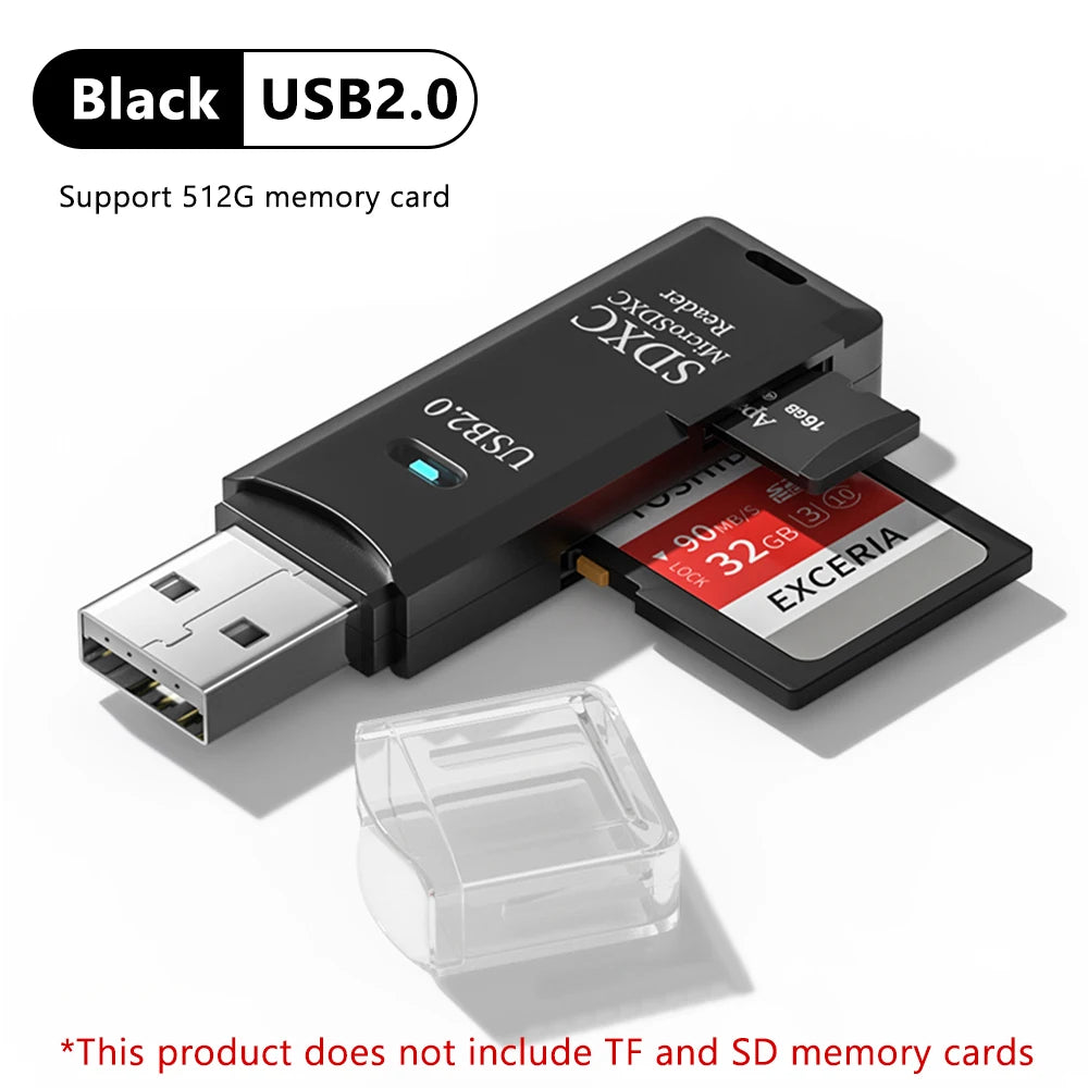 2 in 1 USB 3.0 Card Reader Micro TF sd card Reader usb adapter High Speed Cardreader TF Memory card For PC Laptop Accessories - AMULET RING STORE