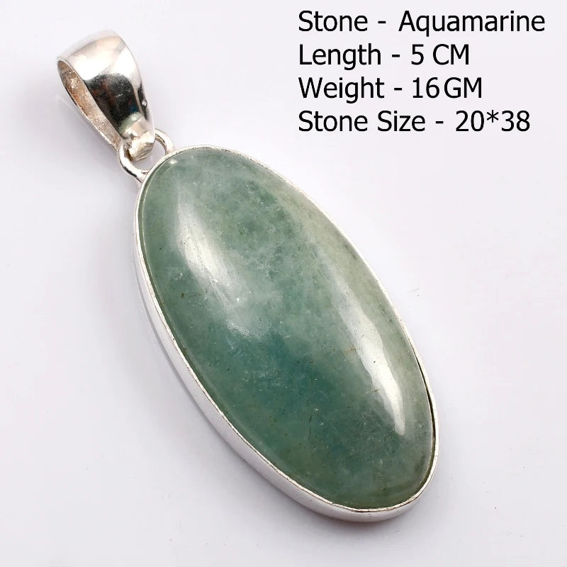 Genuine  Amaquarine  Pendant Hand Made Women Jewelry gift