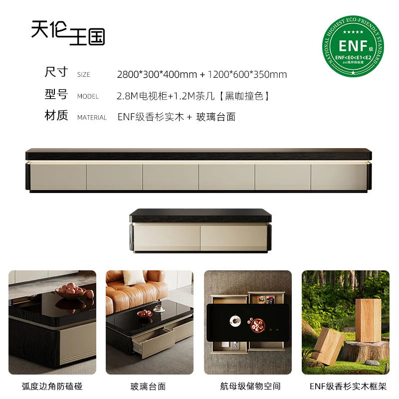 Elegant Space Saving TV Stand Eco Friendly Materials Sustainable Modern Aesthetics TV Stand Sliding Doors Living Room Furniture