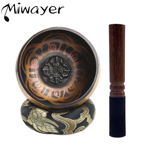 Tibetan Singing Bowl Set Lotus Unique Gift Helpful for Meditation Yoga Relaxation Chakra Healing Prayer and Mindfulness - AMULET RING STORE