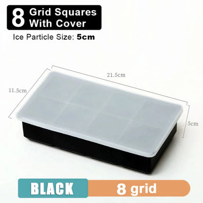 4/6/8/15 Grid Big Ice Tray Mold Giant Jumbo Large Food Grade Silicone Ice Cube Square Tray Mold DIY Ice Maker Ice Cube Tray - AMULET RING STORE