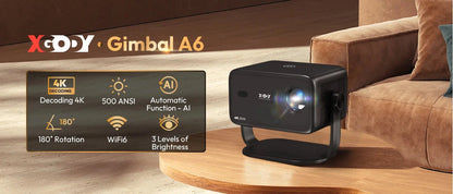 XGODY 4K Native 1080P AUTO Focus WiFi6 Android 11 Projector 500 ANSI HD Home Theater Cinema for Home