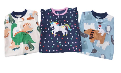 Newborn Infant Baby Girl Rompers 2024 Winter Autumn Warm Micro Fleece Animal Sleepsuit Animal Overall Babe Jumpsuits 0-12 Months - AMULET RING STORE