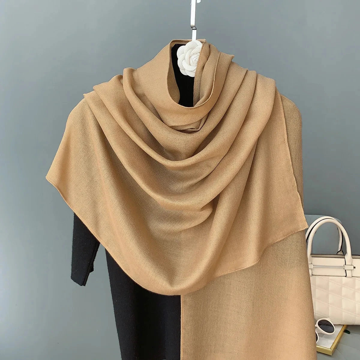 New Solid Cotton Scarf for Women Winter Warm Tassel Linen Pashmina Scarves Hijab Lady Foulard Shawls Wraps Female Bandana