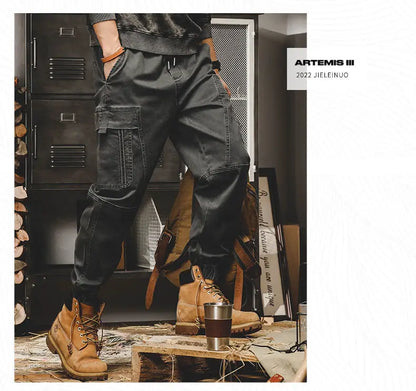 ARENS Techwear Cargo Pants Men Black Cargo Trousers Male Vintage Japanese Streetwear Hip Hop Pockets Casual Safari Style Loose