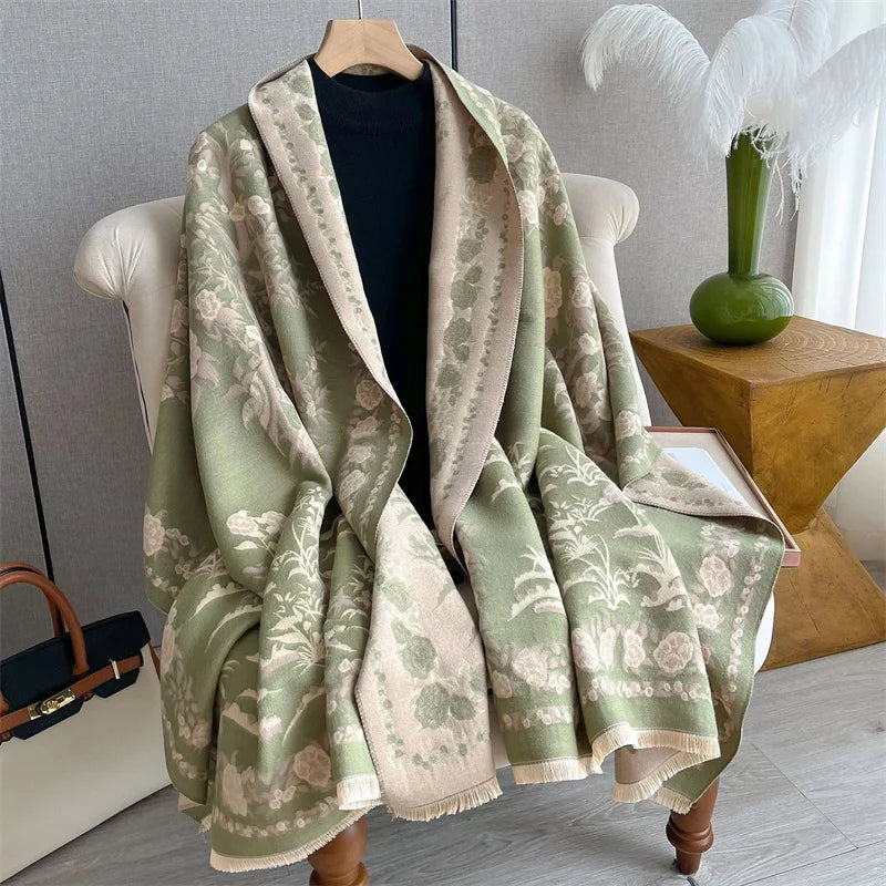 Cashmere Scarf for Women Thick Warm Winter Blanket Brand Female Luxury Quality Shawl Wrap Bufanda 2024 Poncho Echarpe Pashmina
