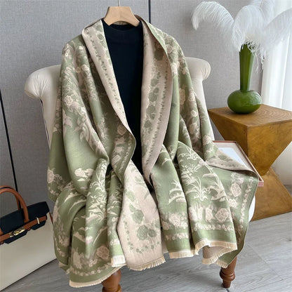 Cashmere Scarf for Women Thick Warm Winter Blanket Brand Female Luxury Quality Shawl Wrap Bufanda 2024 Poncho Echarpe Pashmina
