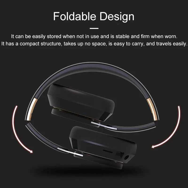 Headphones Bluetooth Wireless Headsets With Mic Music Gaming Sports Earpieces Great Bass Earphones Foldable Support TF SD-Card