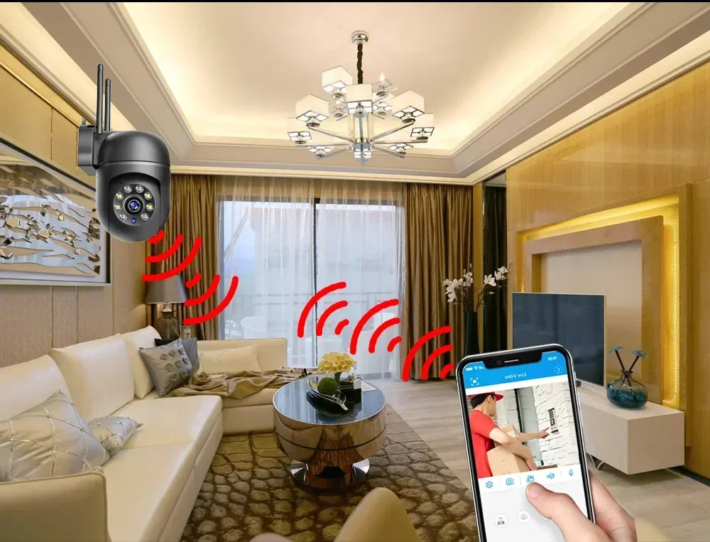 2.4G WIFI 2K IP Camera Two way audio PTZ Move To Follow Outdoor Wifi Surveillance Camera Security Protection Cameras Smart Home - AMULET RING STORE